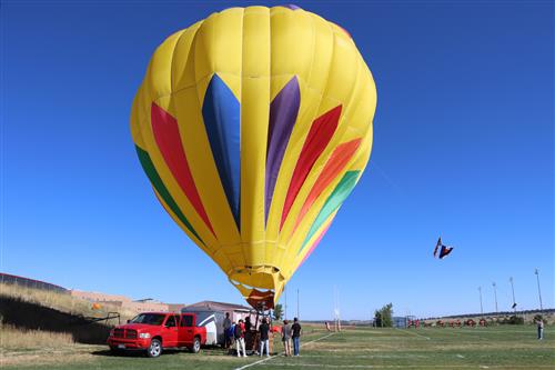 Hot air balloon inflation